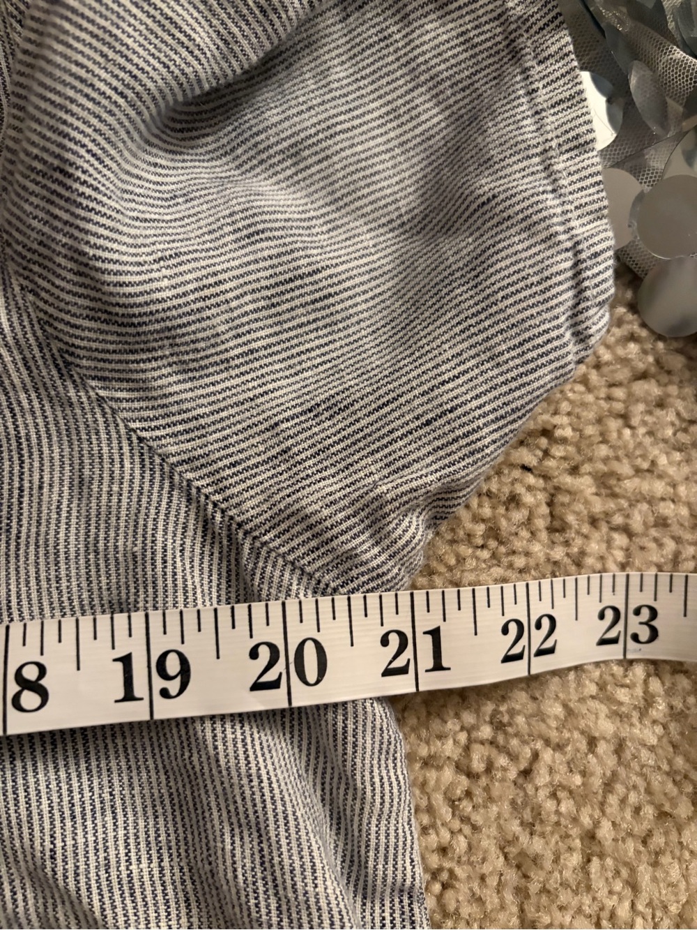Flax linen Laganlook bohemian stripe grey shift v-neck pockets midi dress small - Picture 13 of 14